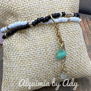 Aventurine handmade seeds bracelet stack charms